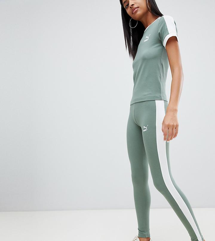 Puma Classics Logo Green Legging - Black
