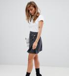 Asos Design Petite Mini Skirt With D-ring In Recycled Check Fabric-multi