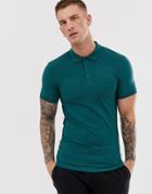 Asos Design Muscle Fit Jersey Polo In Green