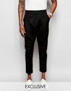 Unplugged Museum Crop Pant With Pleat Detail - Black