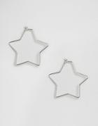 Kitsch Star Hoop Earrings - Silver