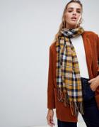 New Look Check Scarf - Yellow