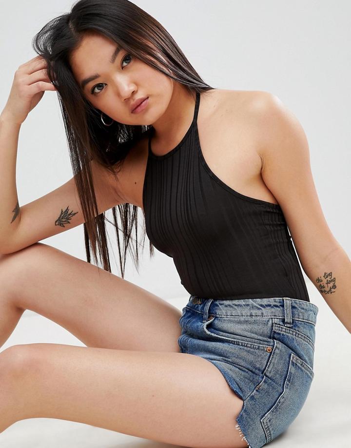 Cheap Monday Revive Raw Hem Denim Shorts-blue