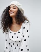 Nobody's Child Tea Blouse In Polka Dot - White