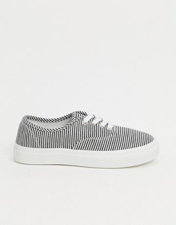 Rubi Jamie Lace Up Plimsolls In Stripe-multi