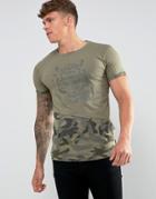 Juice Tiger Camo Panel T-shirt - Green