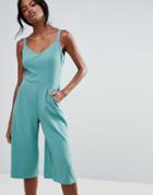 Warehouse Compact Crepe Jumpsuit - Green