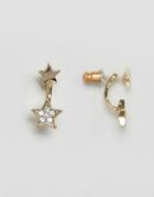 Orelia Crystal Star Swing Through Earrings - Gold
