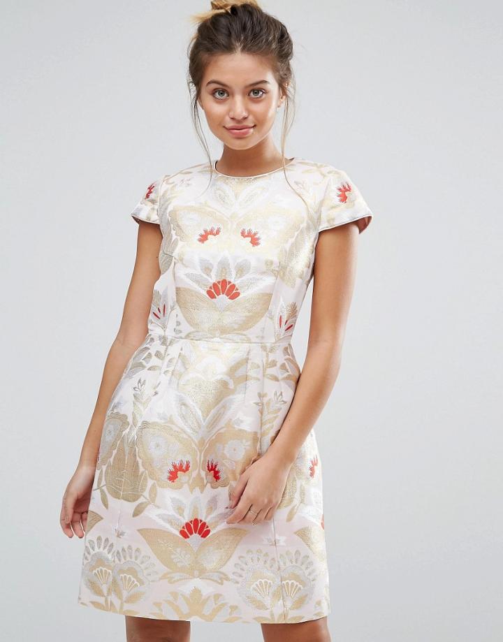 Ted Baker Opulent Tulip Shift Dress - Cream