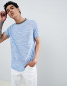 Asos Design T-shirt With Contrast Tipping In Blue Inject - Blue