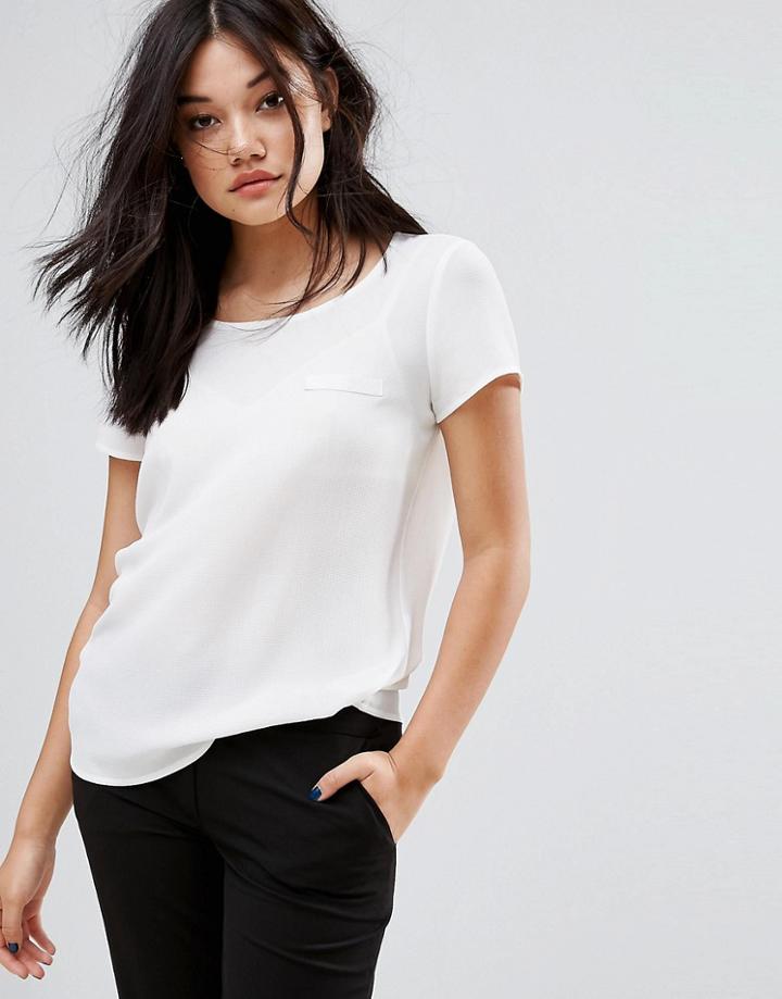 Vero Moda Woven Tee - White