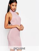 Club L High Neck Midi Dress - Pastel Lilac