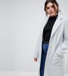 Asos Design Curve Textured Slim Coat-gray