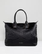 Ted Baker Large Quilted Nylon Tote Bag - Black