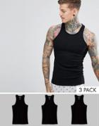 Original Penguin 3 Pack Lounge Tank - Black