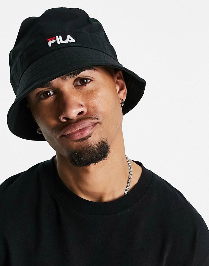Fila Butler Logo Bucket Hat In Black
