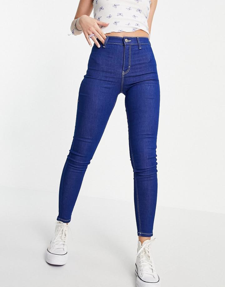 Topshop Joni Jeans In Bright Blue-blues