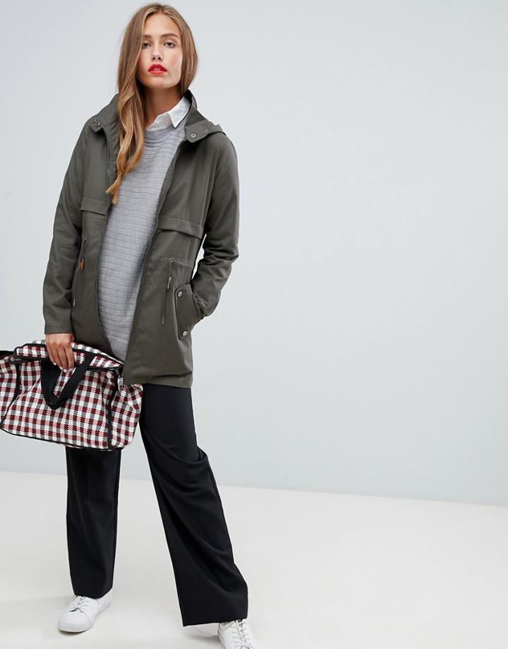 Jdy Mindy Hooded Parka Jacket - Green