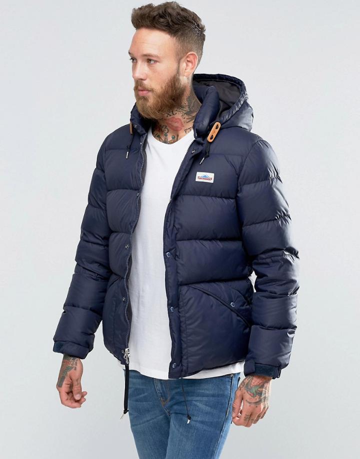 Penfield Bowerbridge Down Quilted Jacket Detatchable Hood - Navy