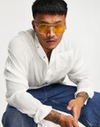 Asos Design Oversized Overhead Shirt With Grandad Collar In Cheesecloth In White