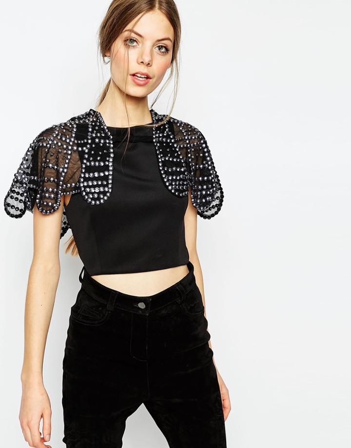 Asos Studded Capelet - Black