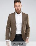 Heart & Dagger Skinny Blazer In Tweed - Brown