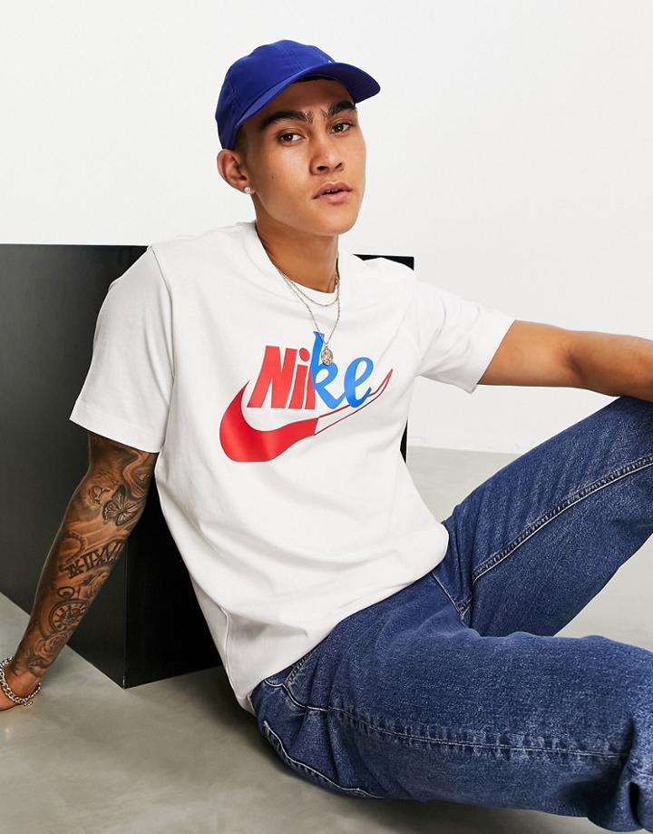 Nike Spliced Logo T-shirt In White