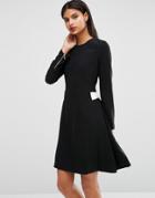 Ted Baker Emorly Long Sleeved Shift Dress With Contrast Side Bows - Black