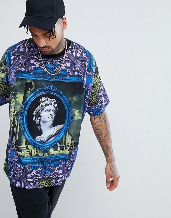 Asos Oversized T-shirt With Historical Print - Multi