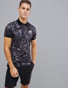 J.lindeberg Golf Big Bridge Tx Jersey Polo In Black Camo - Black