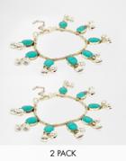 Rock N Rose Amorie Beads & Bells Anklet - Gold