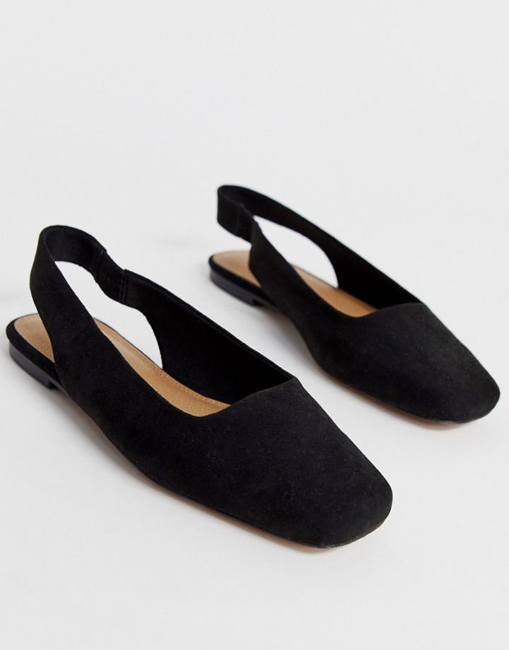 Asos Design Lorraine Slingback Ballet Flats In Black