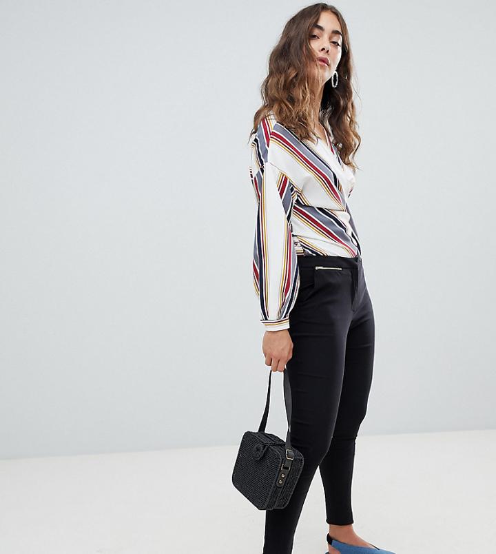 New Look Slim Leg Zip Detail Pants