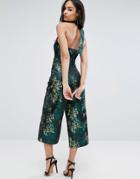 Asos Jumpsuit In Jacquard With Buckle Detail - Multi