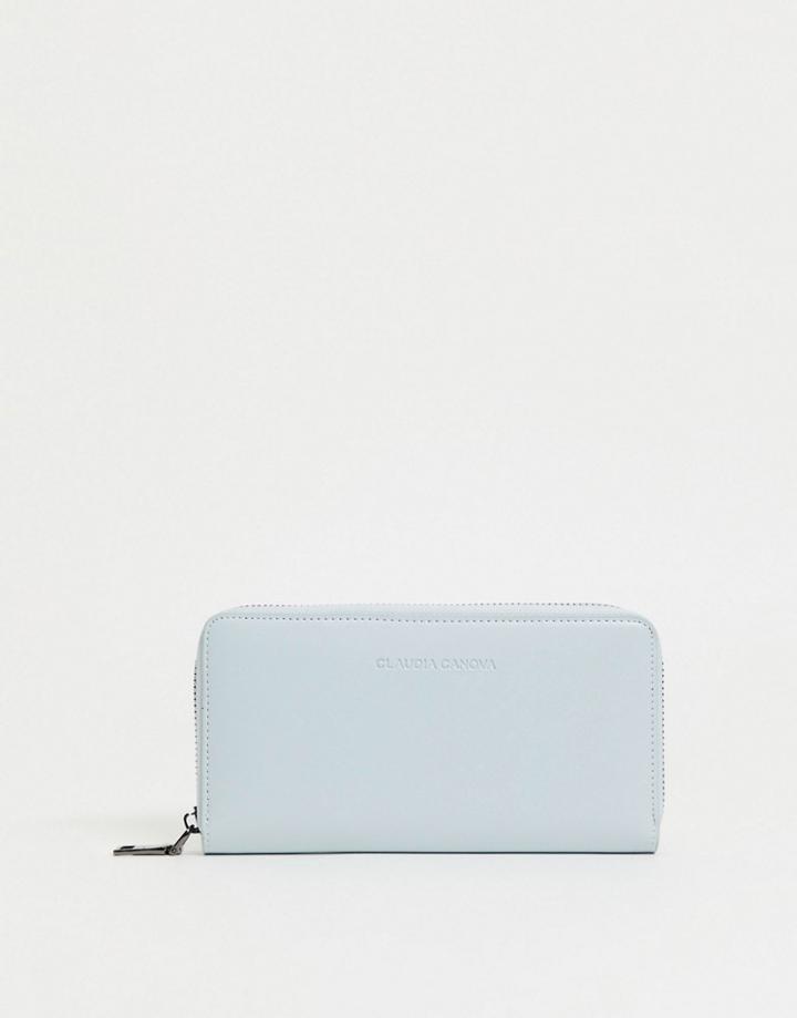 Claudia Canova Large Zip Around Wallet In Pale Blue-blues