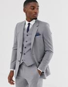 Asos Design Slim Suit Jacket In Mid Gray-grey