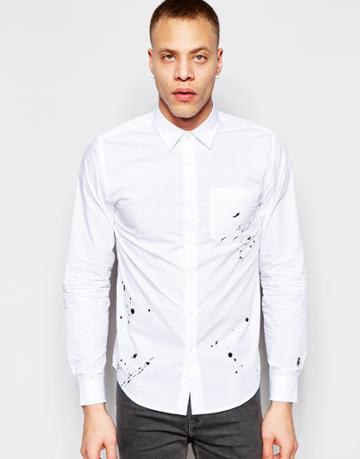 Izzue Shirt With Splatter Embroidery - White