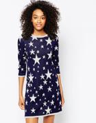 Asos Dress With Star Intarsia In Knit - Multi