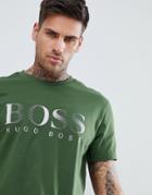 Boss Logo T-shirt In Regular Fit - Green