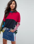 Tommy Jeans Multi Stripe Knitted Sweater - Red
