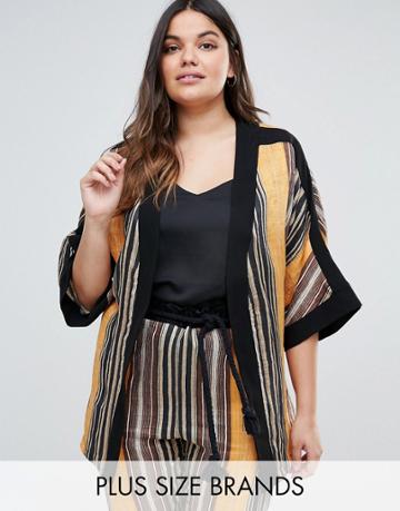 Elvi Striped Kimono - Multi