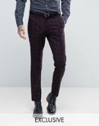 Only & Sons Skinny Suit Pant In Check - Navy