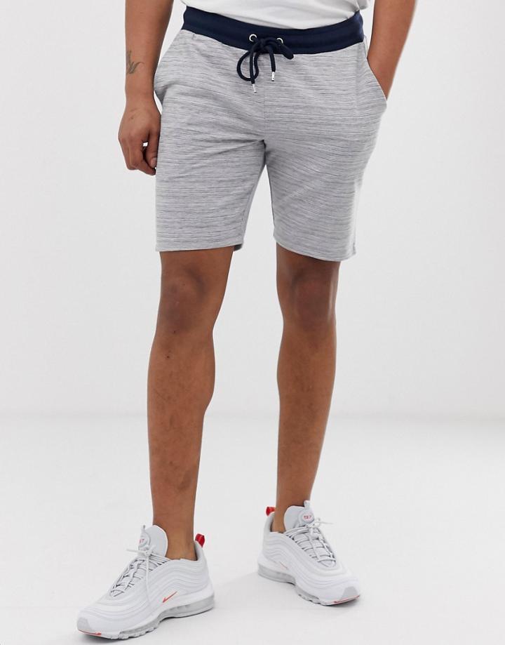 Asos Design Skinny Shorts In Gray Interest Fabric - Gray