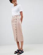 Asos White Check Skirt - Pink