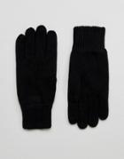 Selected Homme Leth Gloves In Black - Black