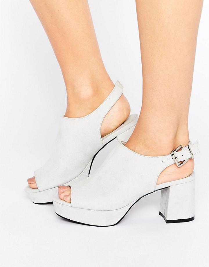 Truffle Collection Low Block Sandal - Gray