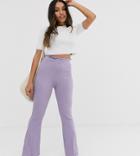 Asos Design Petite Two-piece Rib Knit Pants - Purple