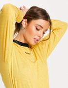 Monki Maja Sara Long Sleeve Top In Mustard And Black-multi