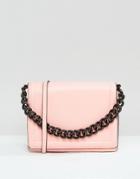 Asos Cross Body Bag With Coated Chain Handle - Pink