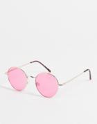 Aj Morgan Oh Yeah Round Lens Sunglasses-pink
